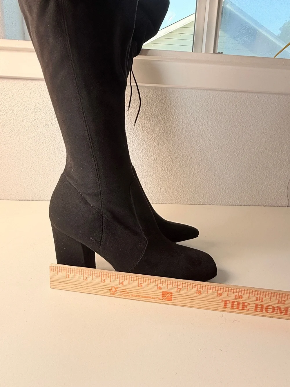 Unisa Black Over The Knee Stretch Boots Block Heel Size 10 Black Boots